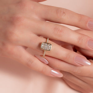 The Pave Charlotte Set With A 2.5 Carat Elongated Cushion Lab Diamond