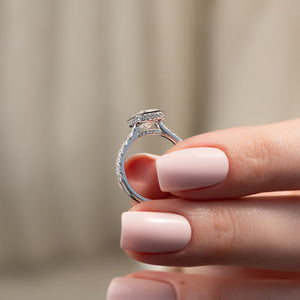 The Pave Charlotte Set With A 1 Carat Emerald Lab Diamond