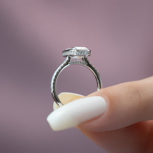 The Pave Charlotte Set With A 1 Carat Emerald Lab Diamond
