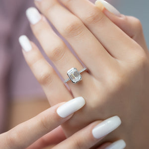 The Pave Charlotte Set With A 1 Carat Emerald Lab Diamond