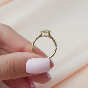 The Pave Charlotte Set With A Emerald Lab Diamond