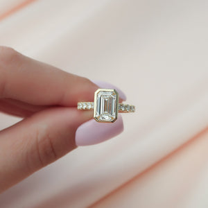 The Pave Charlotte Set With A 2 Carat Emerald Lab Diamond