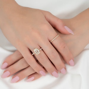 The Pave Charlotte Set With A 2 Carat Emerald Lab Diamond