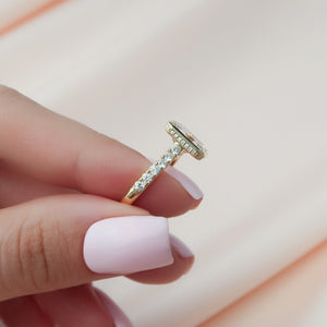 The Pave Charlotte Set With A 2 Carat Emerald Lab Diamond