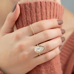 The Pave Charlotte Set With A 2 Carat Pear Lab Diamond