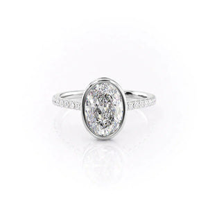 The Pave Charlotte Set With A 1.5 Carat Oval Lab Diamond
