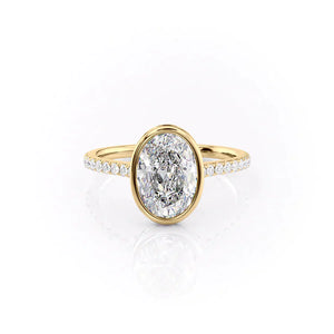 The Pave Charlotte Set With A 1.5 Carat Oval Lab Diamond