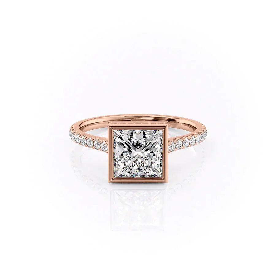 The Pave Charlotte Set With A 1 Carat Princess Lab Diamond