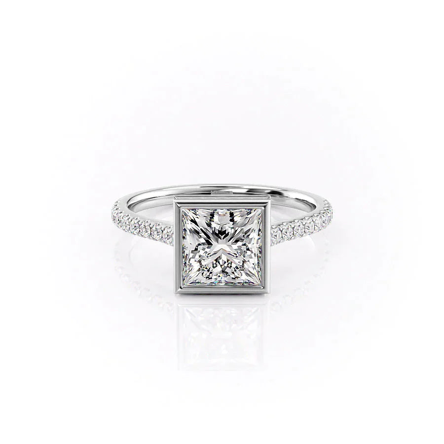 The Pave Charlotte Set With A 2 Carat Princess Lab Diamond