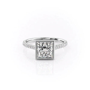 The Pave Charlotte Set With A 1.5 Carat Princess Lab Diamond