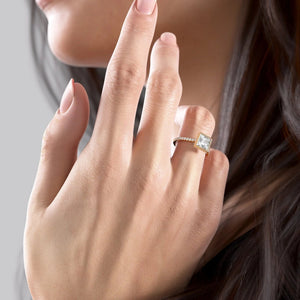 The Pave Charlotte Set With A 2 Carat Princess Lab Diamond