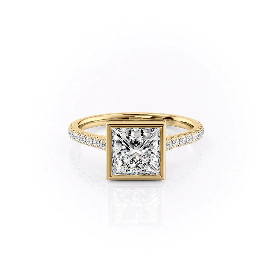 The Pave Charlotte Set With A 1 Carat Princess Lab Diamond