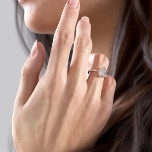 The Pave Charlotte Set With A 2 Carat Pear Lab Diamond