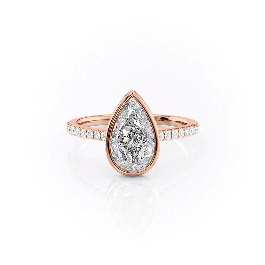 The Pave Charlotte Set With A 2 Carat Pear Lab Diamond