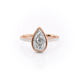 The Pave Charlotte Set With A 2 Carat Pear Lab Diamond