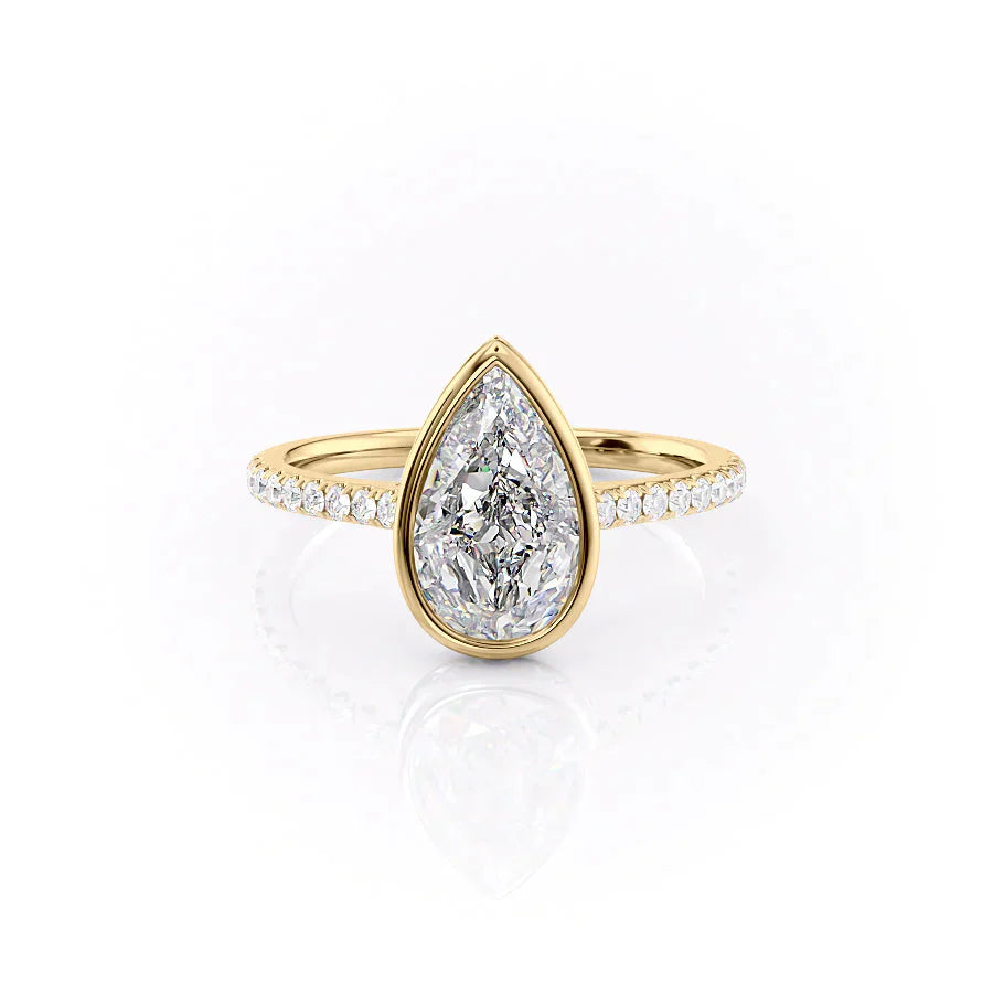 The Pave Charlotte Set With A 1.5 Carat Pear Lab Diamond