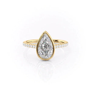The Pave Charlotte Set With A 2 Carat Pear Lab Diamond