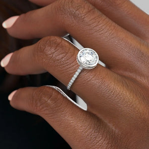 The Pave Charlotte Set With A 2 Carat Round Lab Diamond