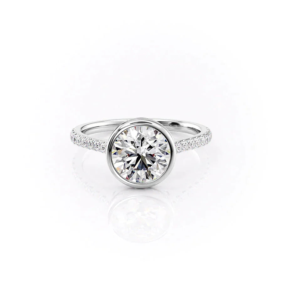 The Pave Charlotte Set With A 3 Carat Round Lab Diamond