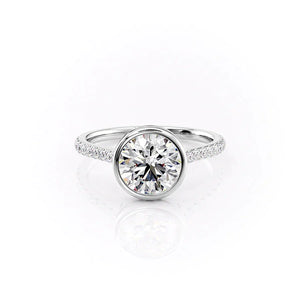 The Pave Charlotte Set With A 2.5 Carat Round Lab Diamond