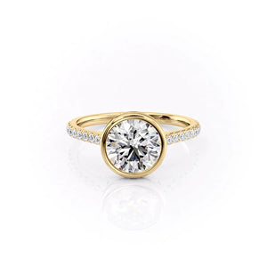 The Pave Charlotte Set With A 3 Carat Round Lab Diamond