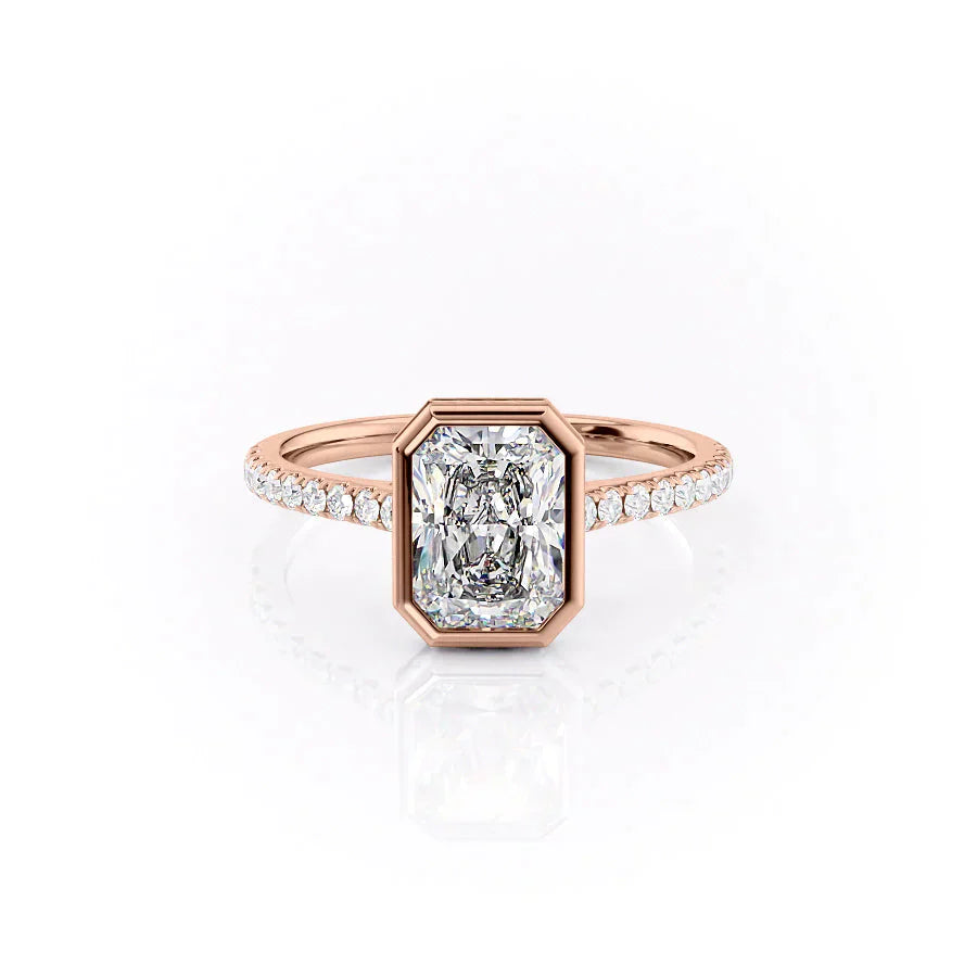The Pave Charlotte Set With A 3 Carat Radiant Lab Diamond