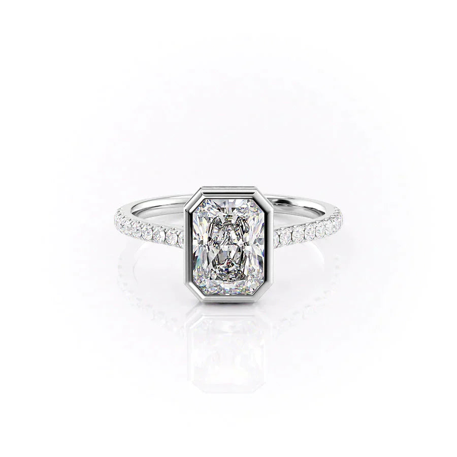 The Pave Charlotte Set With A 1 Carat Radiant Lab Diamond