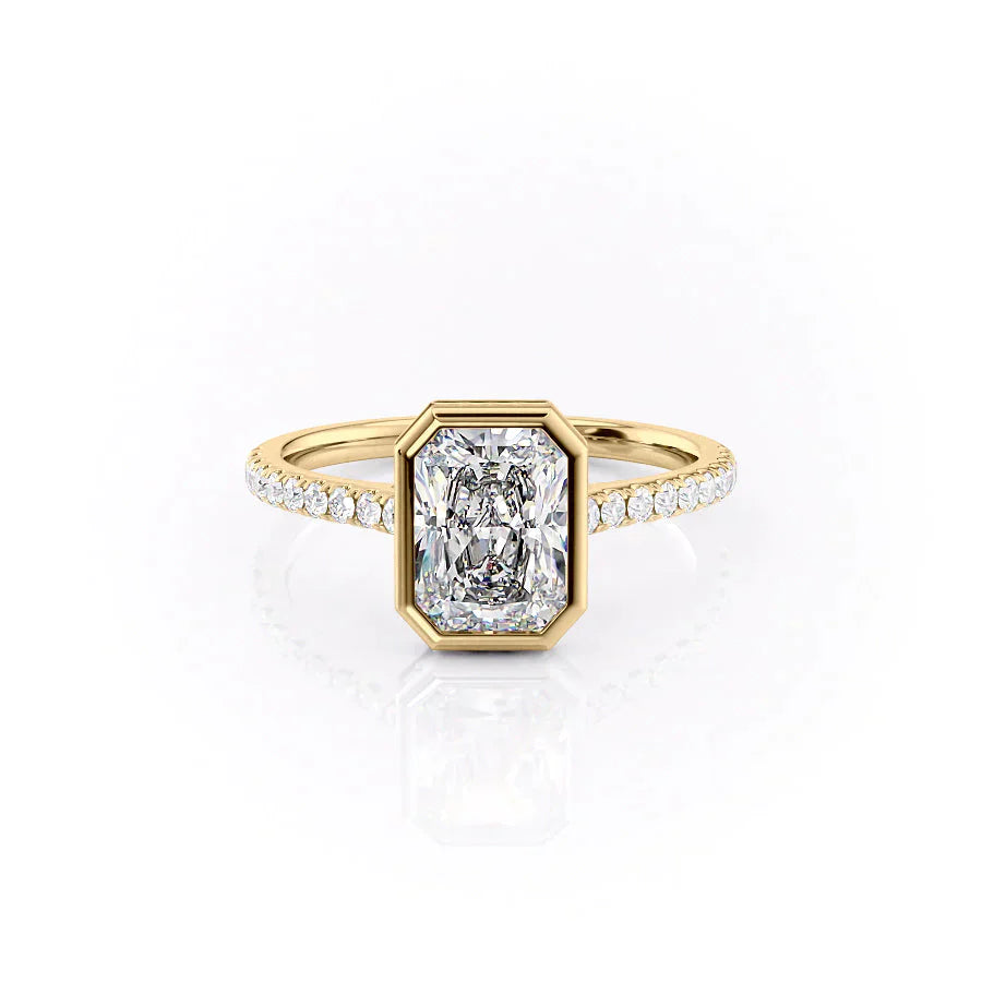 The Pave Charlotte Set With A 1.5 Carat Radiant Lab Diamond