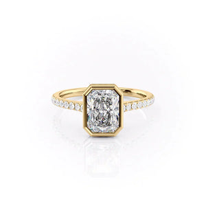 The Pave Charlotte Set With A 1.5 Carat Radiant Lab Diamond
