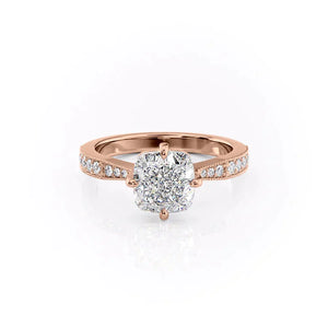 The Rebecca Set With A 1.5 Carat Cushion Moissanite