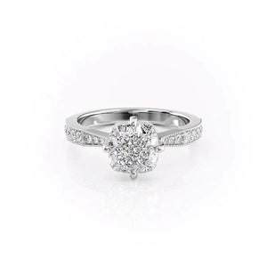 The Rebecca Set With A 5 Carat Cushion Moissanite
