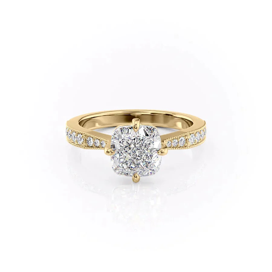 The Rebecca Set With A 2 Carat Cushion Lab Diamond