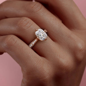 The Rebecca Set With A Elongated Cushion Lab Diamond