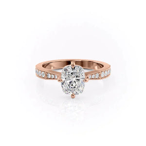 The Rebecca Set With A 4 Carat Elongated Cushion Moissanite