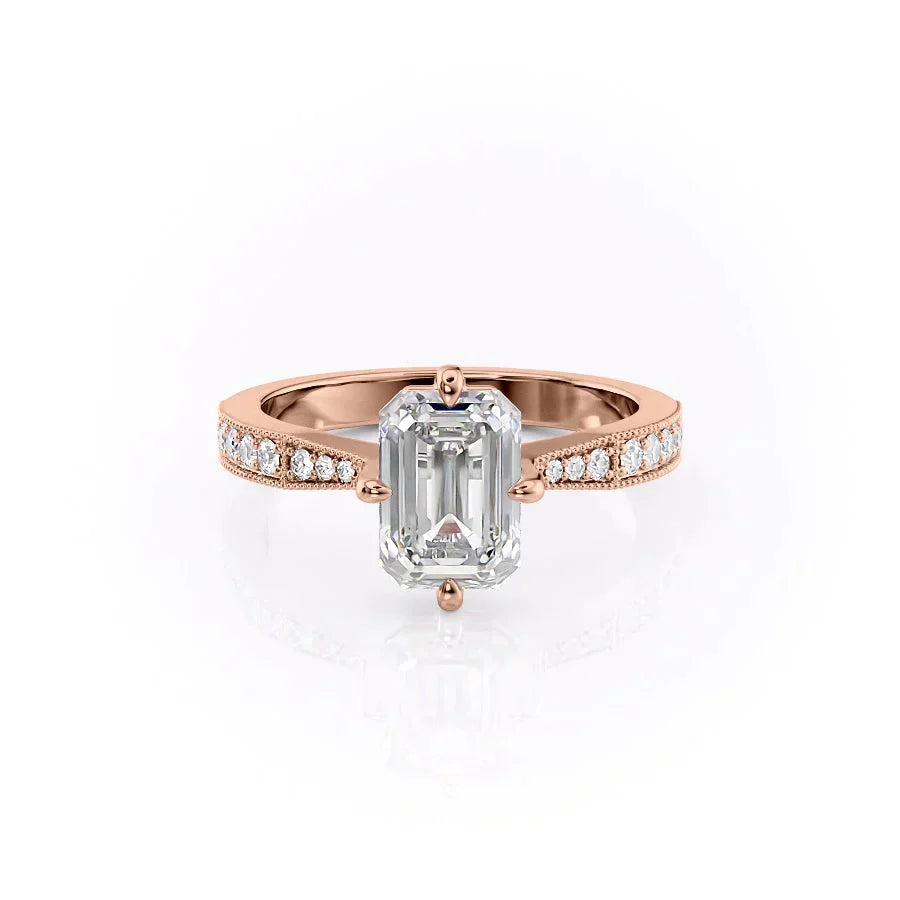 The Rebecca Set With A 1.5 Carat Emerald Lab Diamond