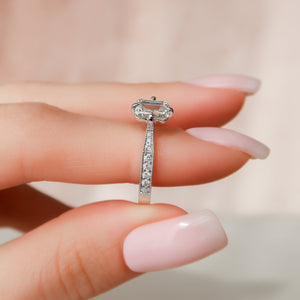 The Rebecca Set With A 2 Carat Emerald Moissanite