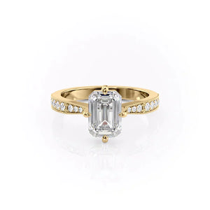 The Rebecca Set With A 4 Carat Emerald Moissanite
