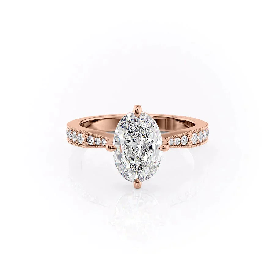 The Rebecca Set With A 4.5 Carat Oval Moissanite