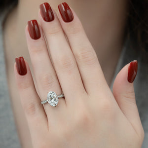 The Rebecca Set With A 1 Carat Oval Moissanite