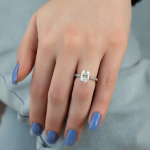 The Rebecca Set With A 1 Carat Oval Moissanite