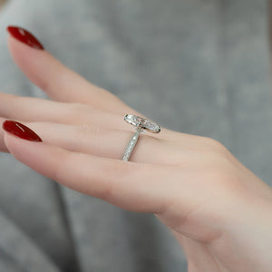 The Rebecca Set With A 1 Carat Oval Moissanite