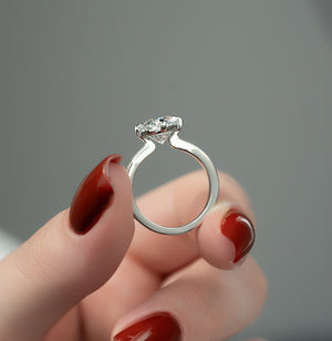 The Rebecca Set With A 1 Carat Oval Moissanite