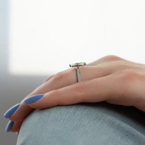 The Rebecca Set With A 1 Carat Oval Moissanite