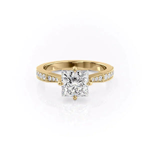 The Rebecca Set With A 3 Carat Princess Moissanite
