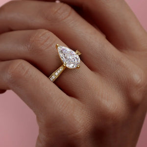 The Rebecca Set With A 2.5 Carat Pear Lab Diamond