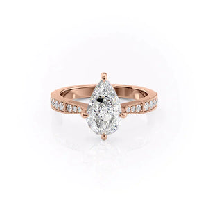 The Rebecca Set With A 1 Carat Pear Moissanite
