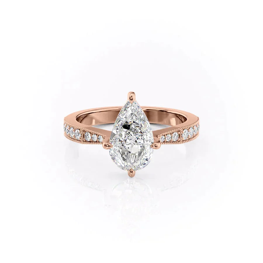 The Rebecca Set With A 2 Carat Pear Lab Diamond