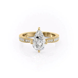 The Rebecca Set With A 5 Carat Pear Moissanite