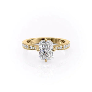 The Rebecca Set With A 1.5 Carat Radiant Moissanite