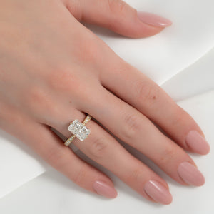 The Rebecca Set With A 4.5 Carat Radiant Moissanite